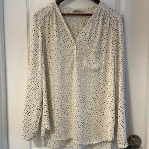 Black and White Polka Dot Blouse, Size Medium